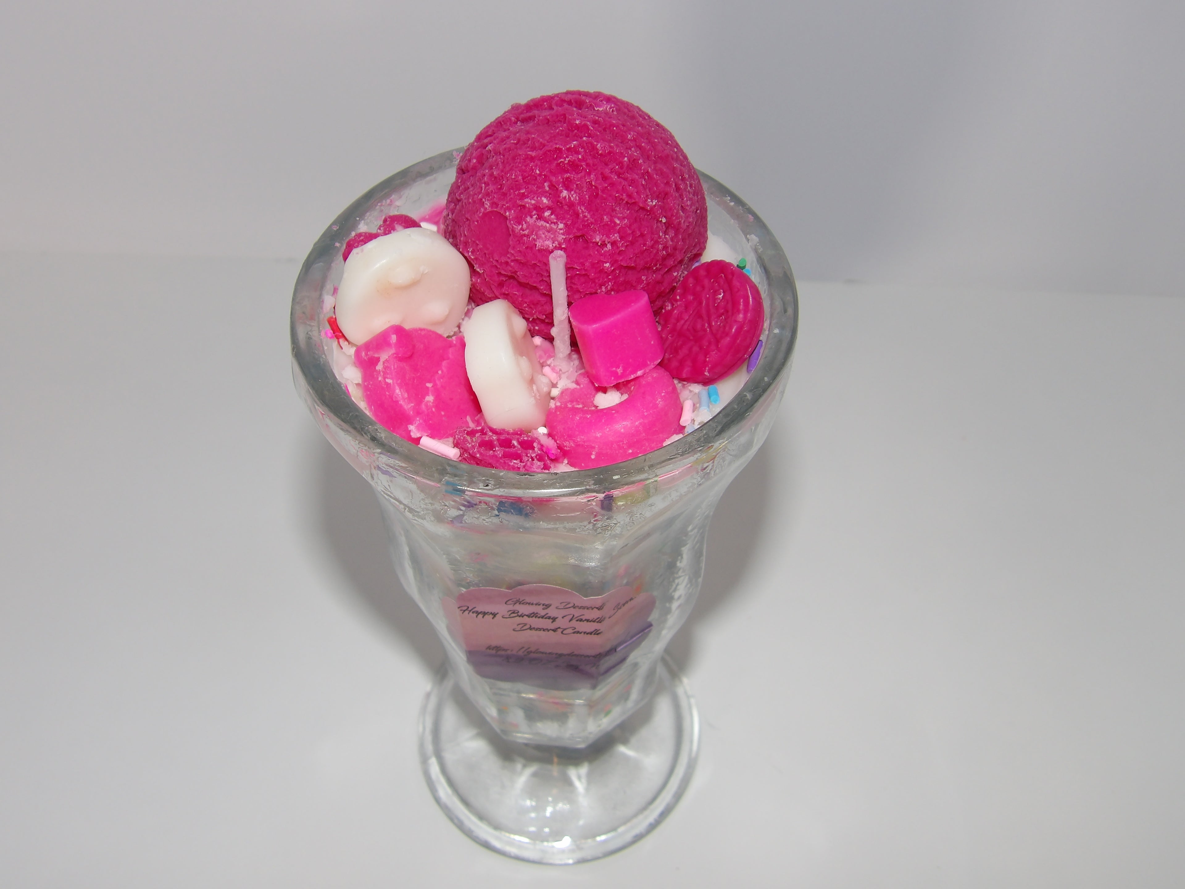 Happy birthday Sundae Dessert Candle with Ice cream topping