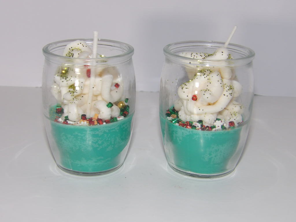 Set of Sugar Cookie Christmas dessert candles.