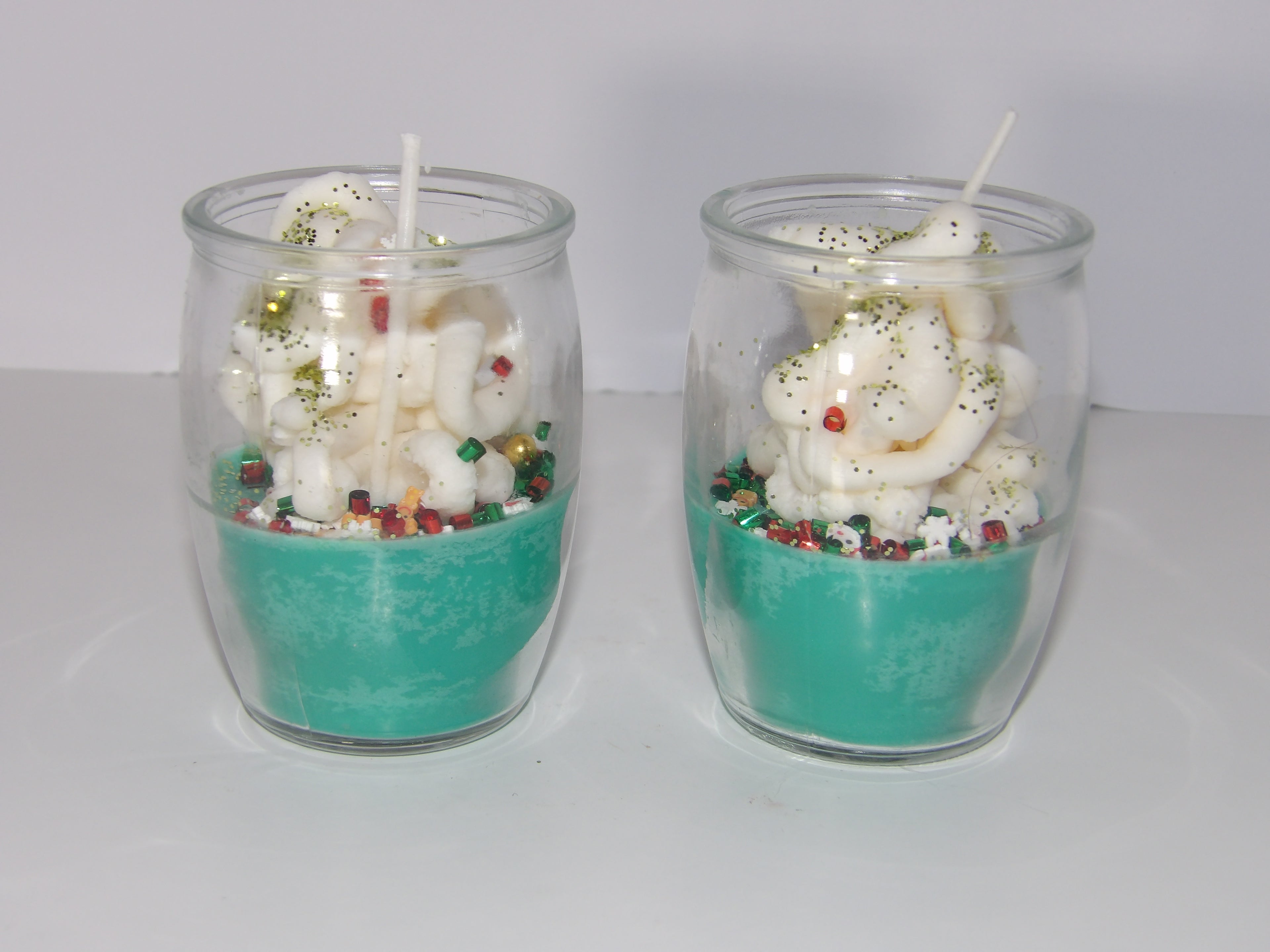 Set of Sugar Cookie Christmas dessert candles.