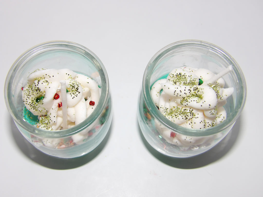Set of Sugar Cookie Christmas dessert candles.
