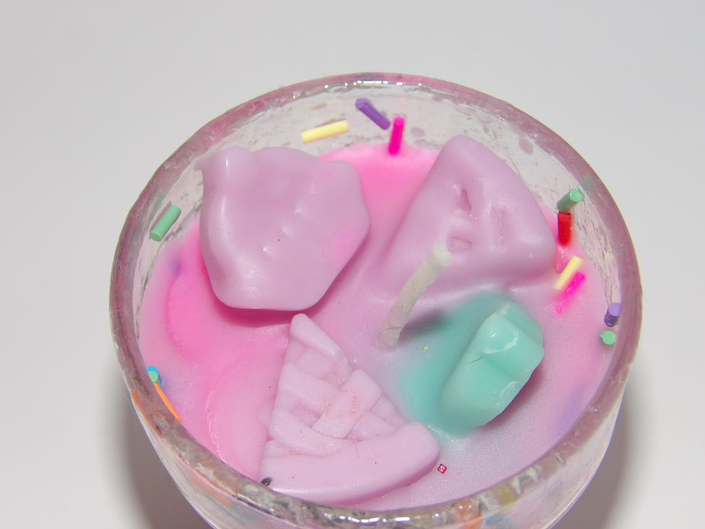 Pink Small Happy Birthday Dessert Candle