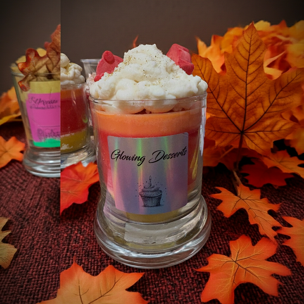 Tri-color vanilla scented dessert candle