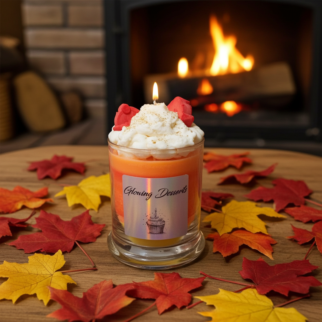 Tri-color vanilla scented dessert candle