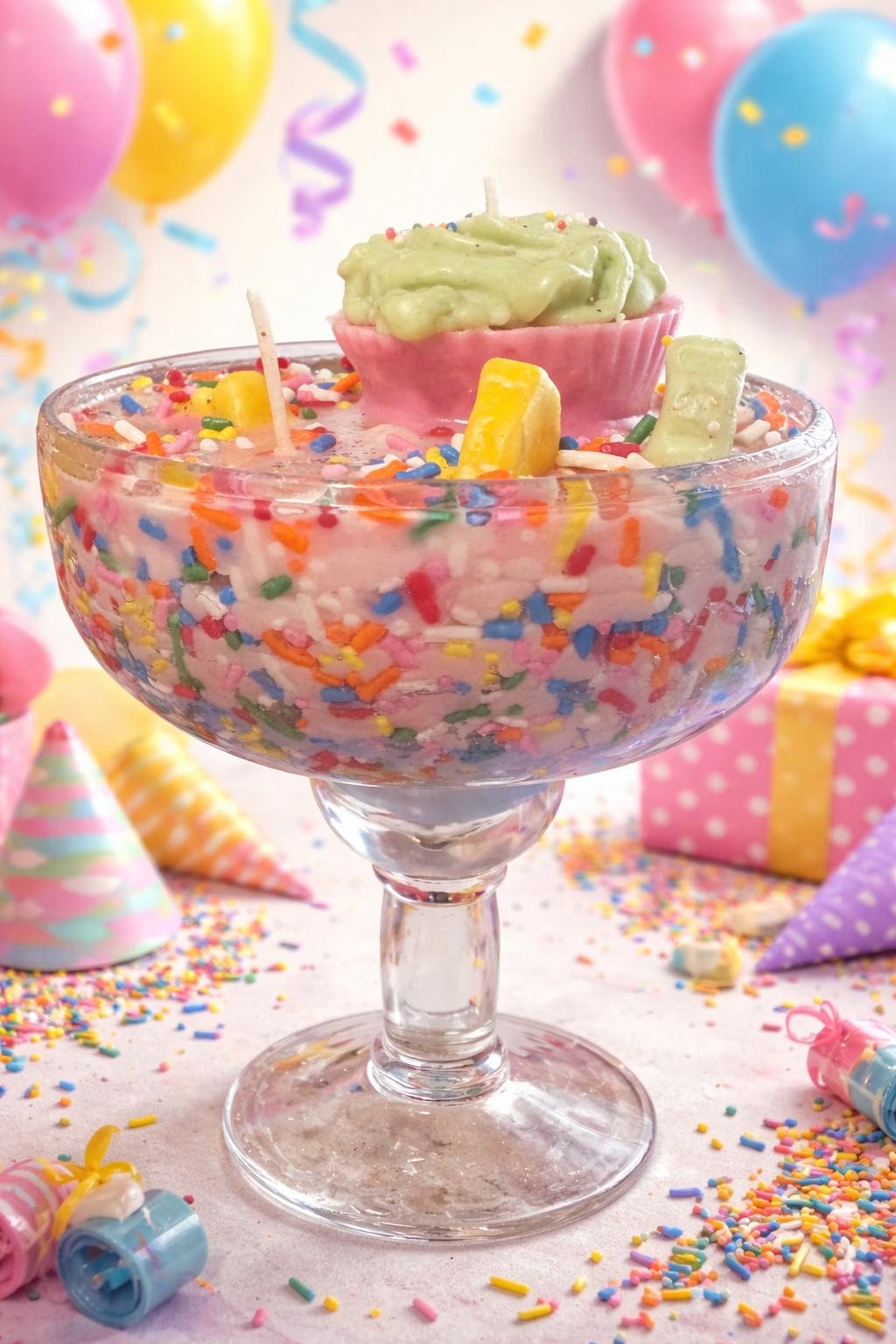 Confetti Cupcake Dessert Candle