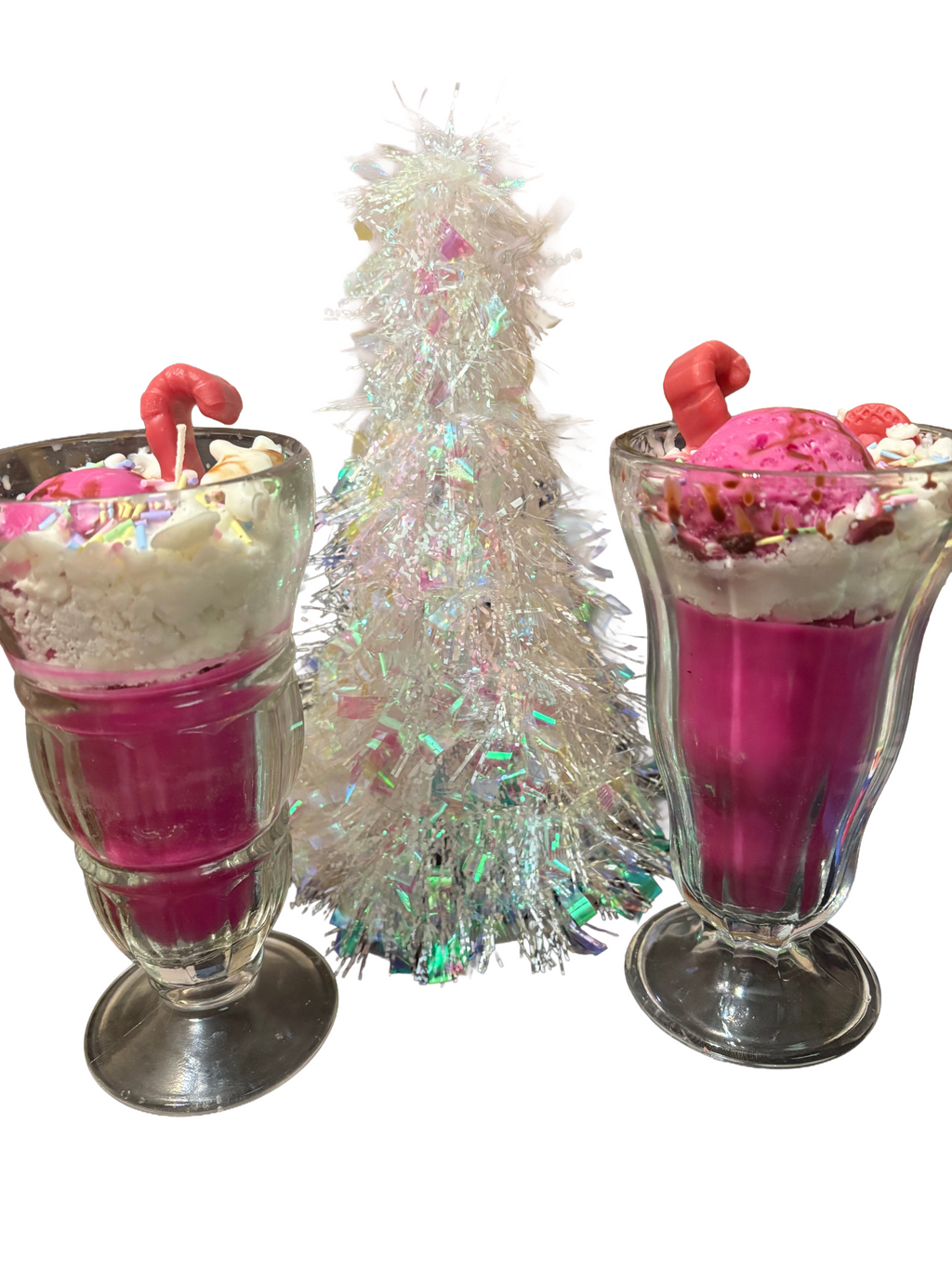 Santa”s Candy Cane Ice Cream Sundae