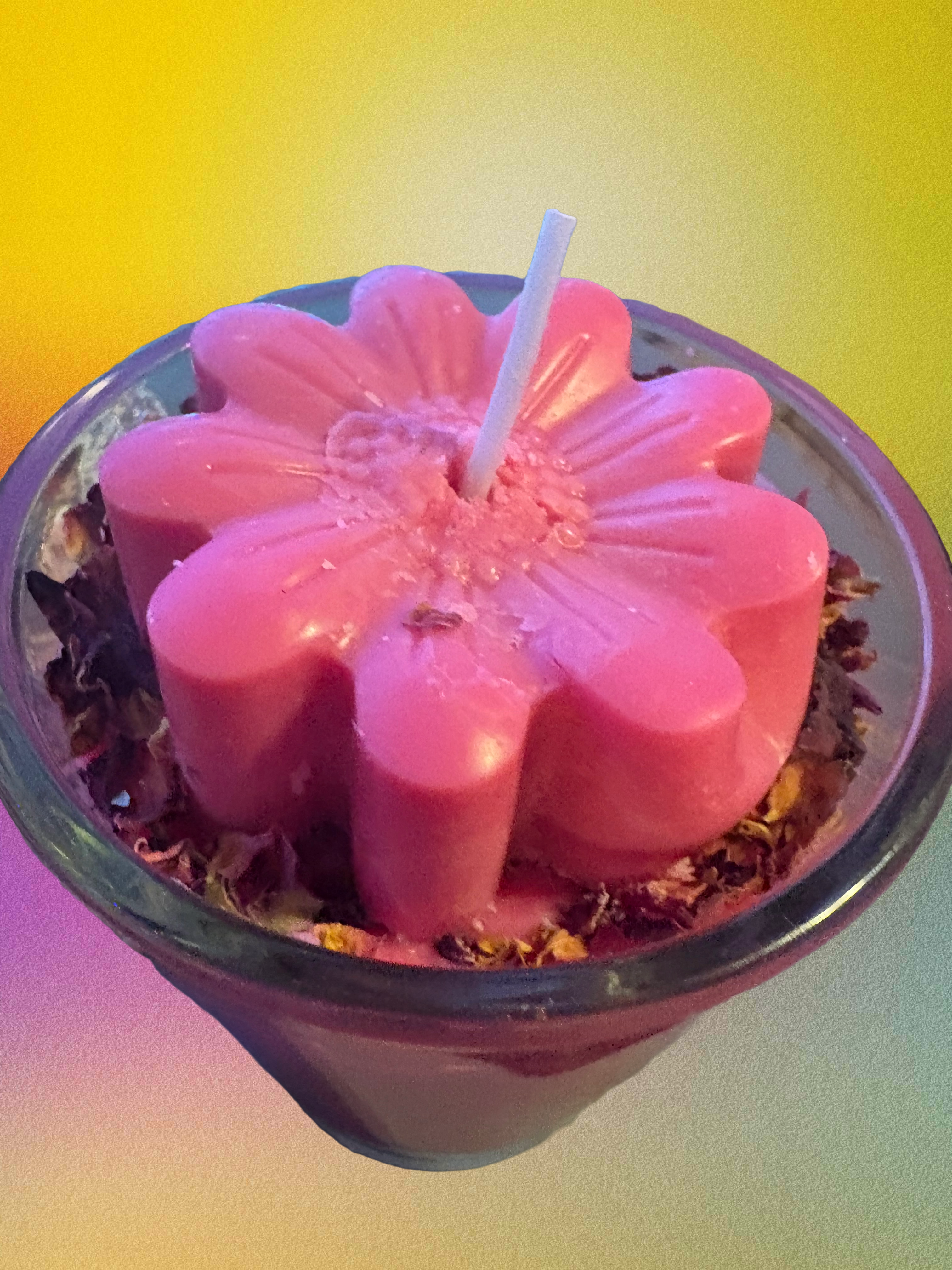 Rose Scented Flower Candle