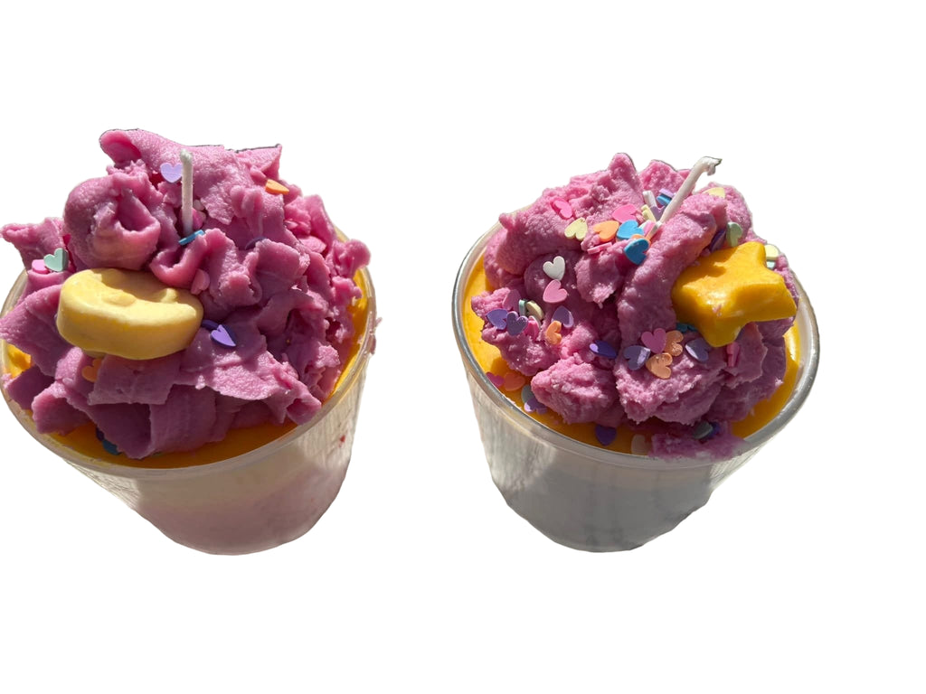Mango tango candle with sprinkles