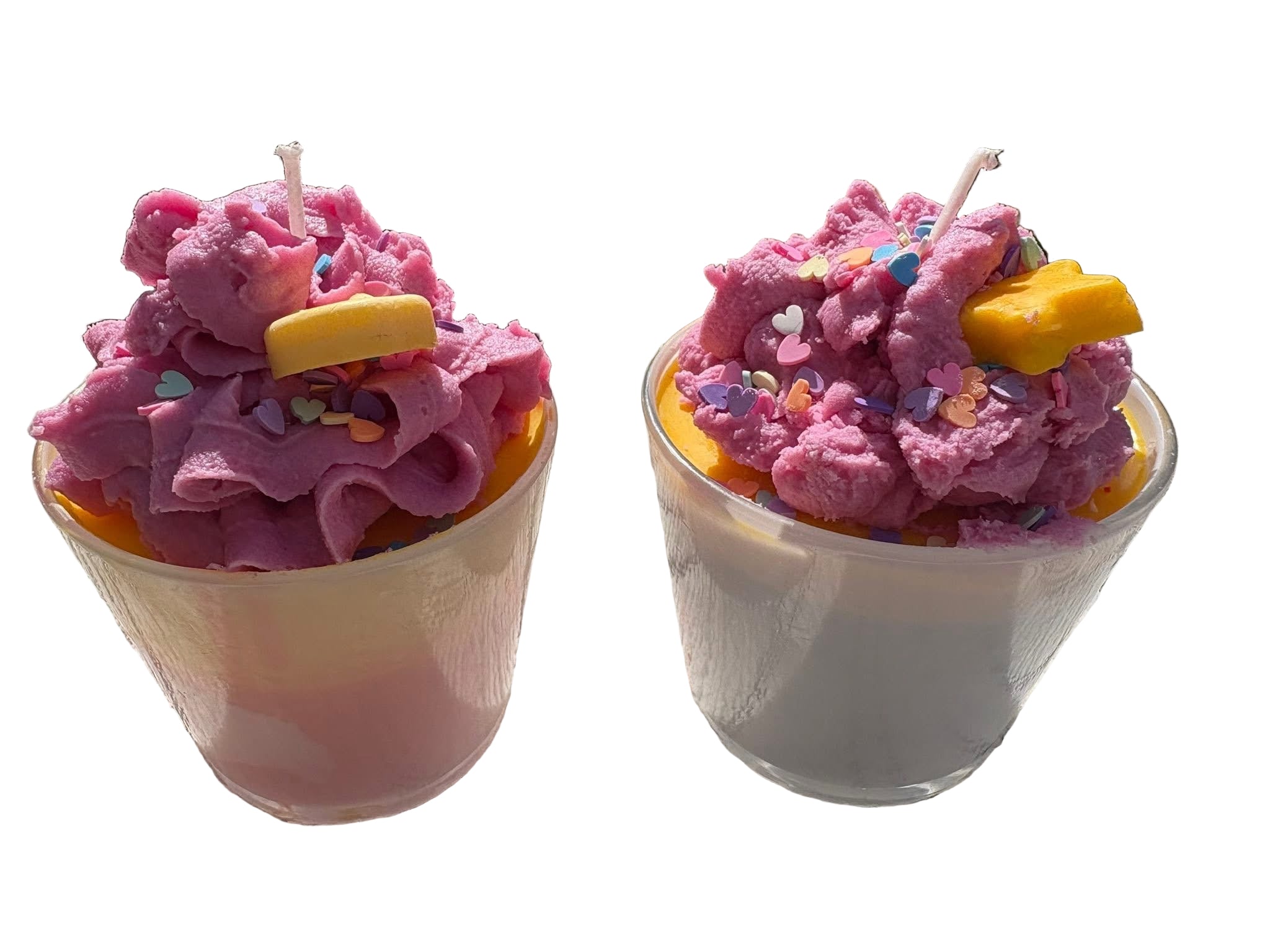 Mango tango candle with sprinkles