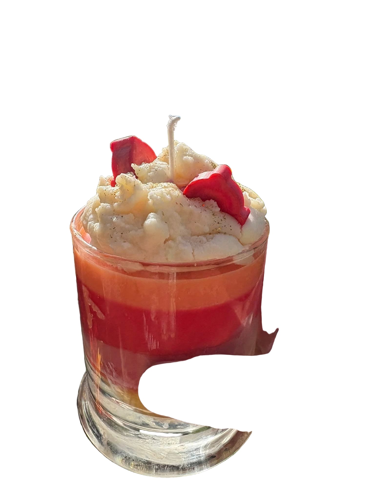 Tri-color vanilla scented dessert candle