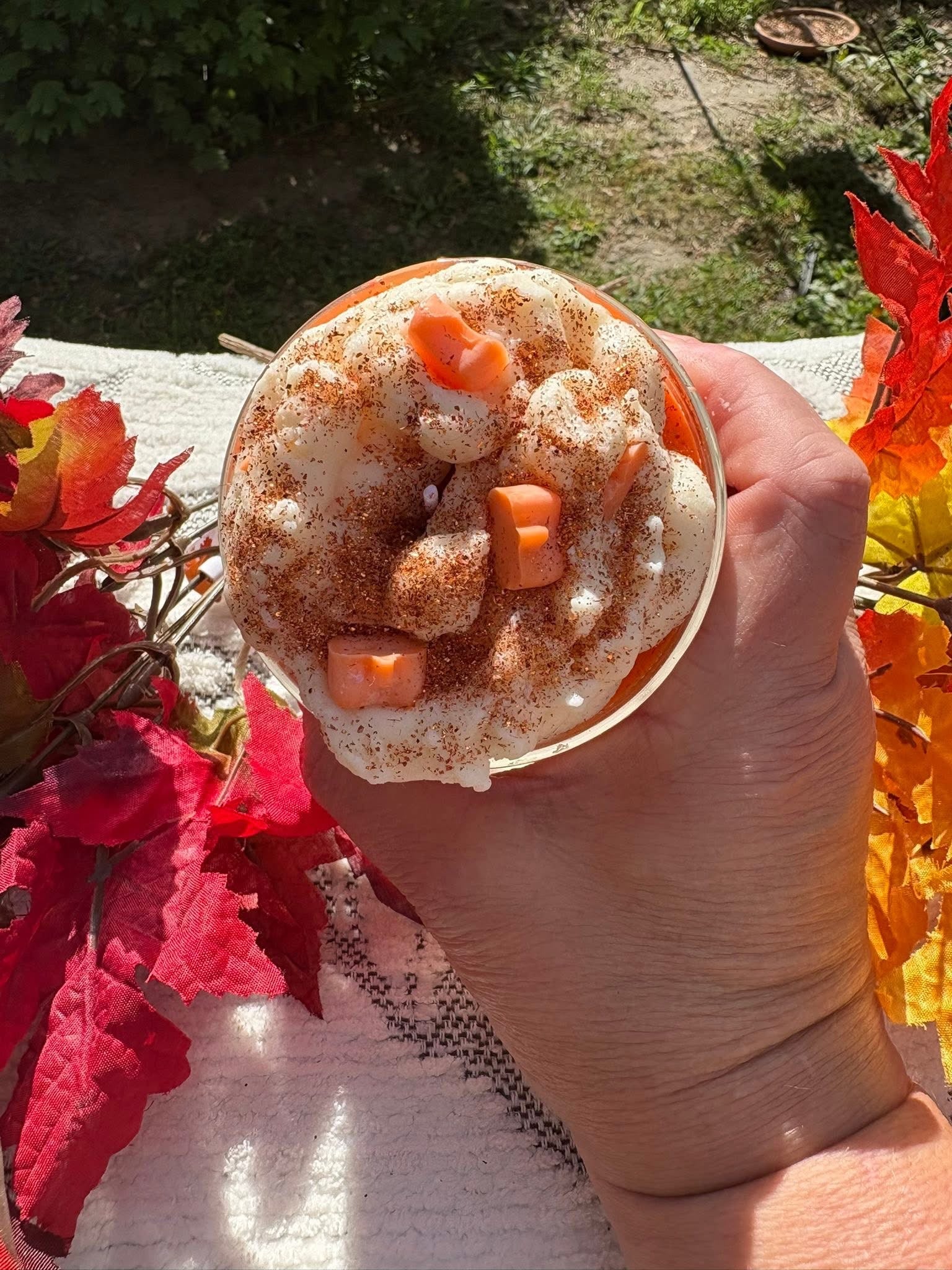 Hello Fall Pumpkin scented dessert candle