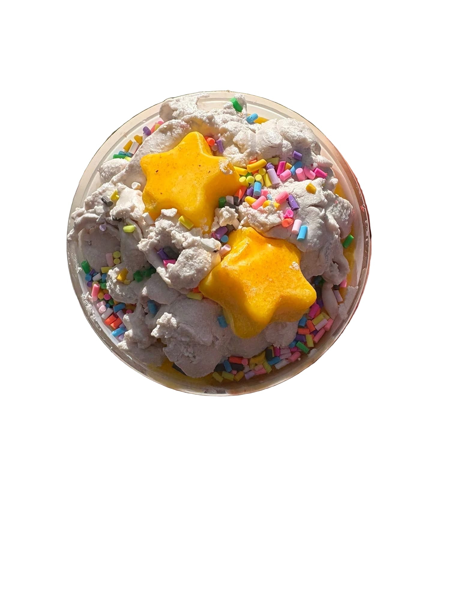 Mango tango candle with sprinkles