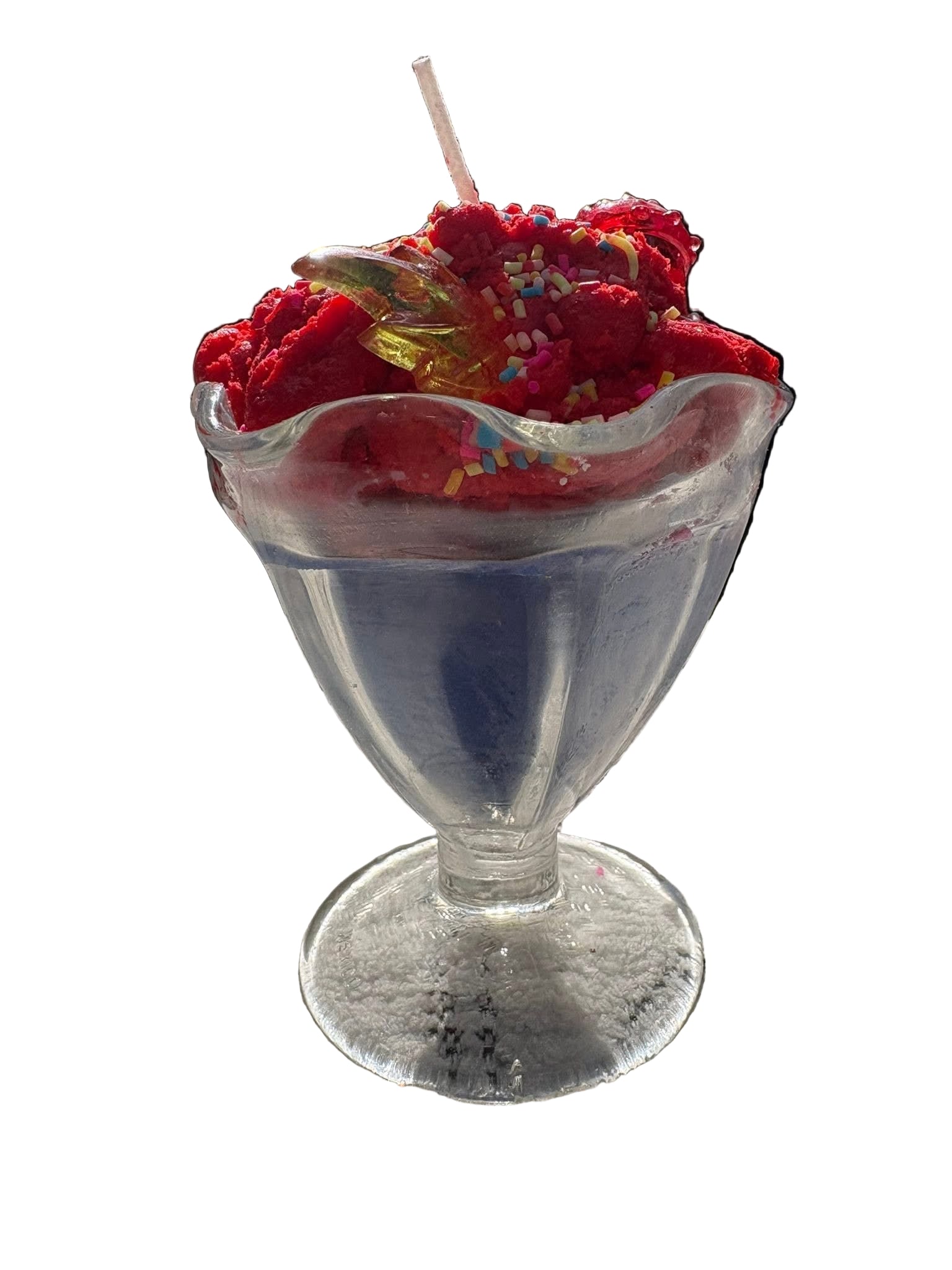 Strawberry fields ice cream candle