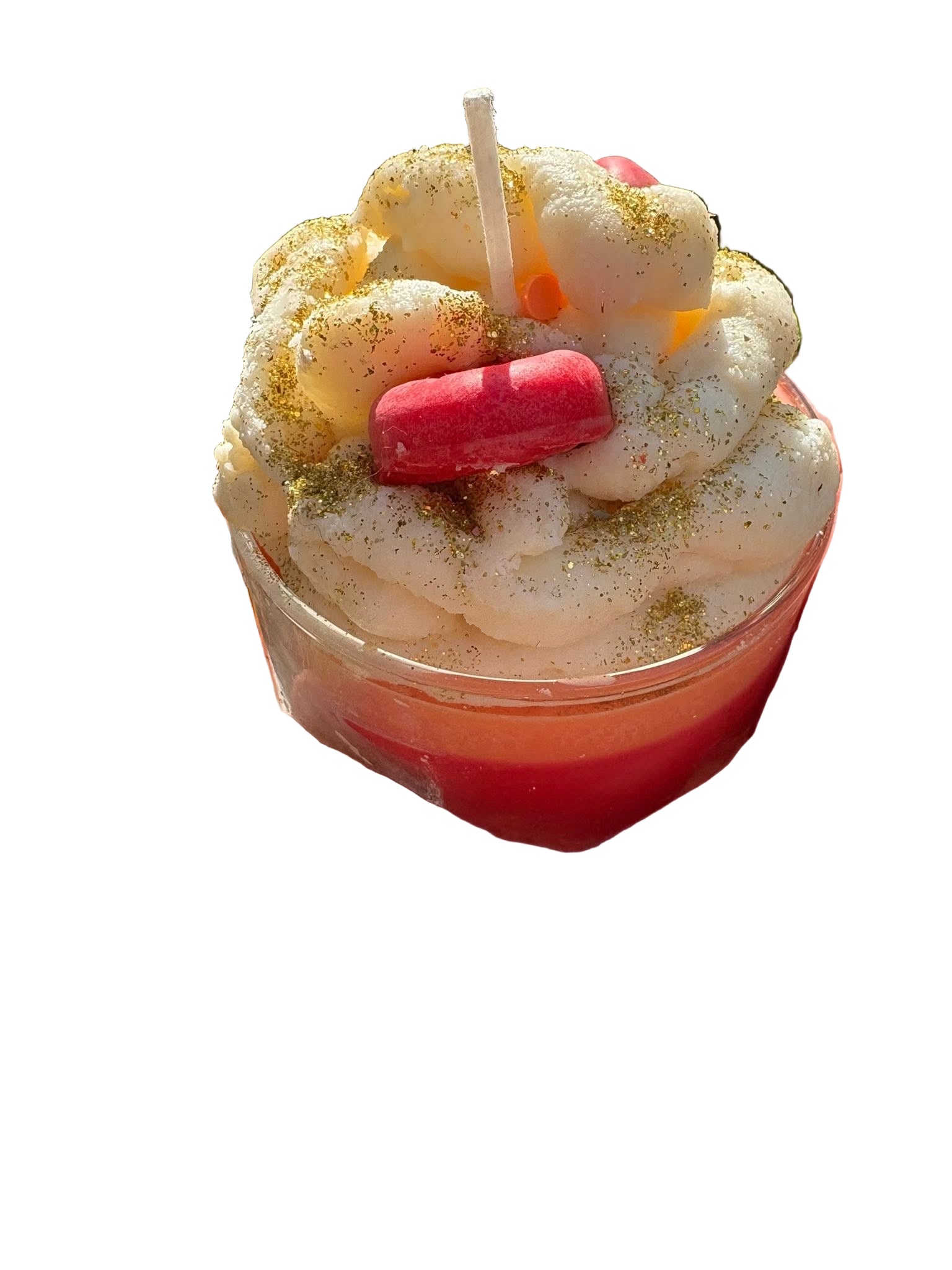 Tri-color vanilla scented dessert candle