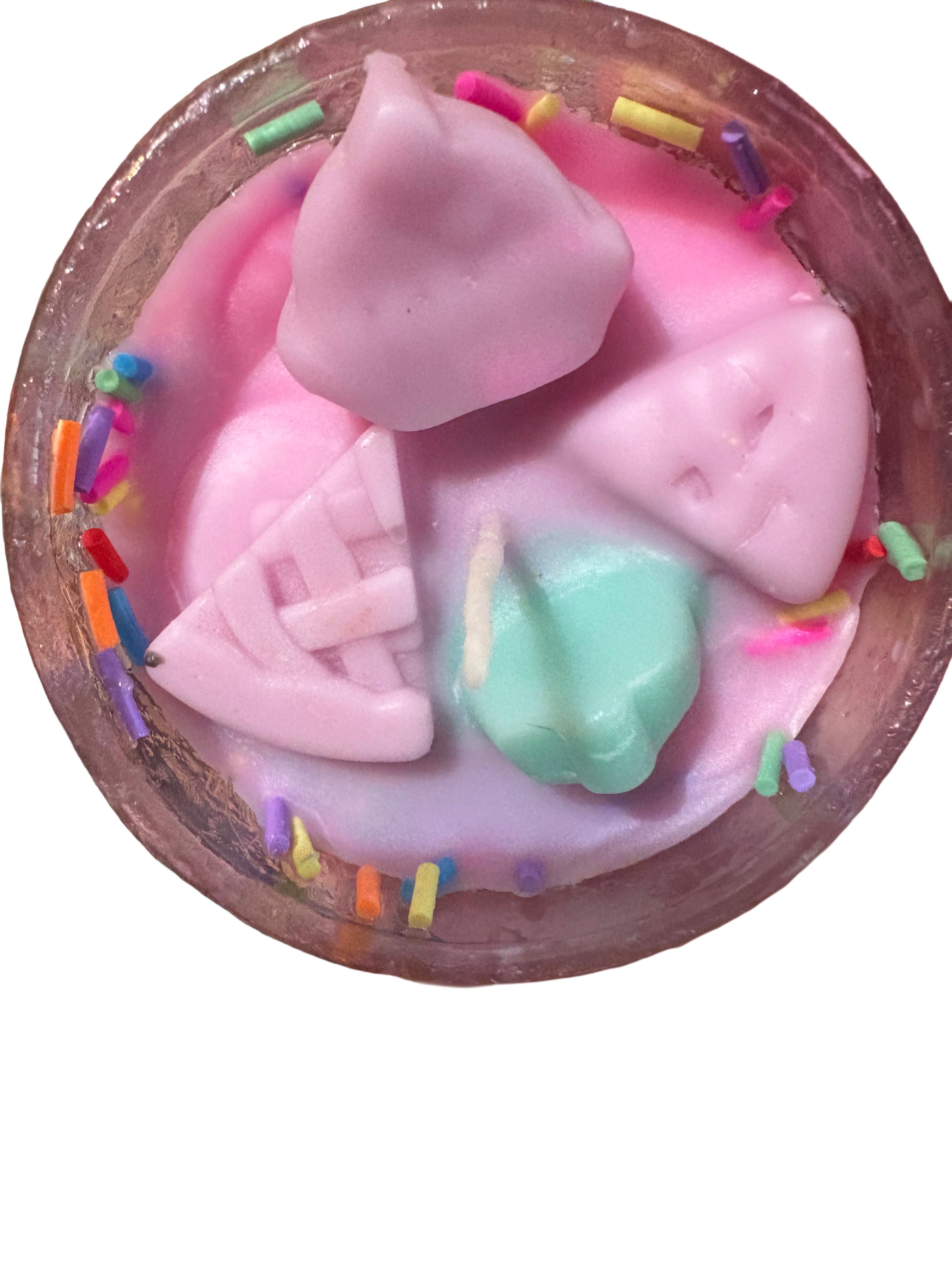 Pink Small Happy Birthday Dessert Candle