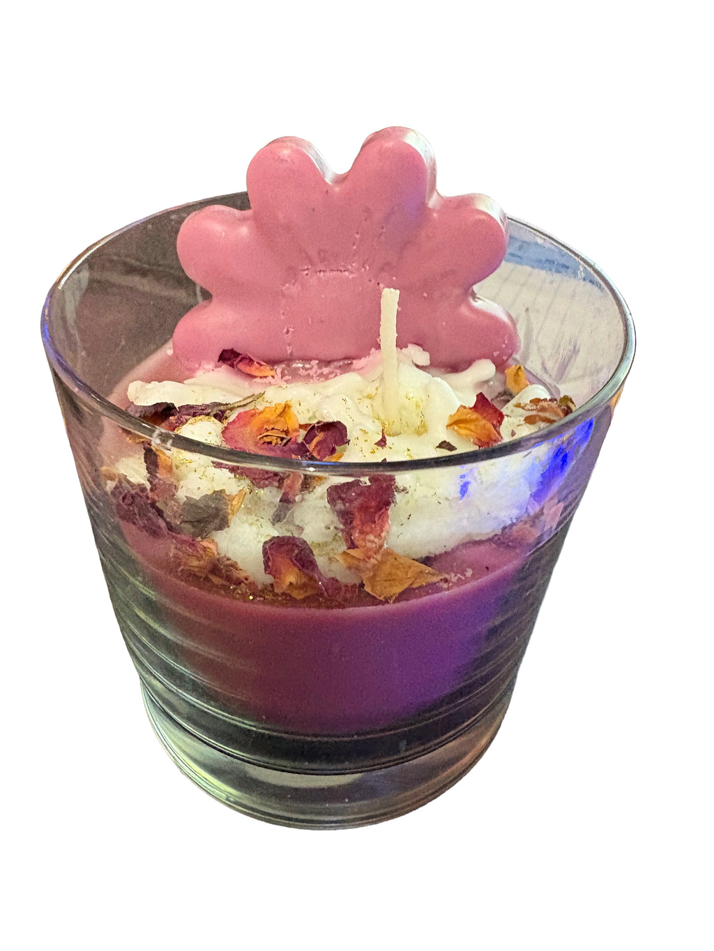 Black Raspberry/Vanilla Scented Flower Candle