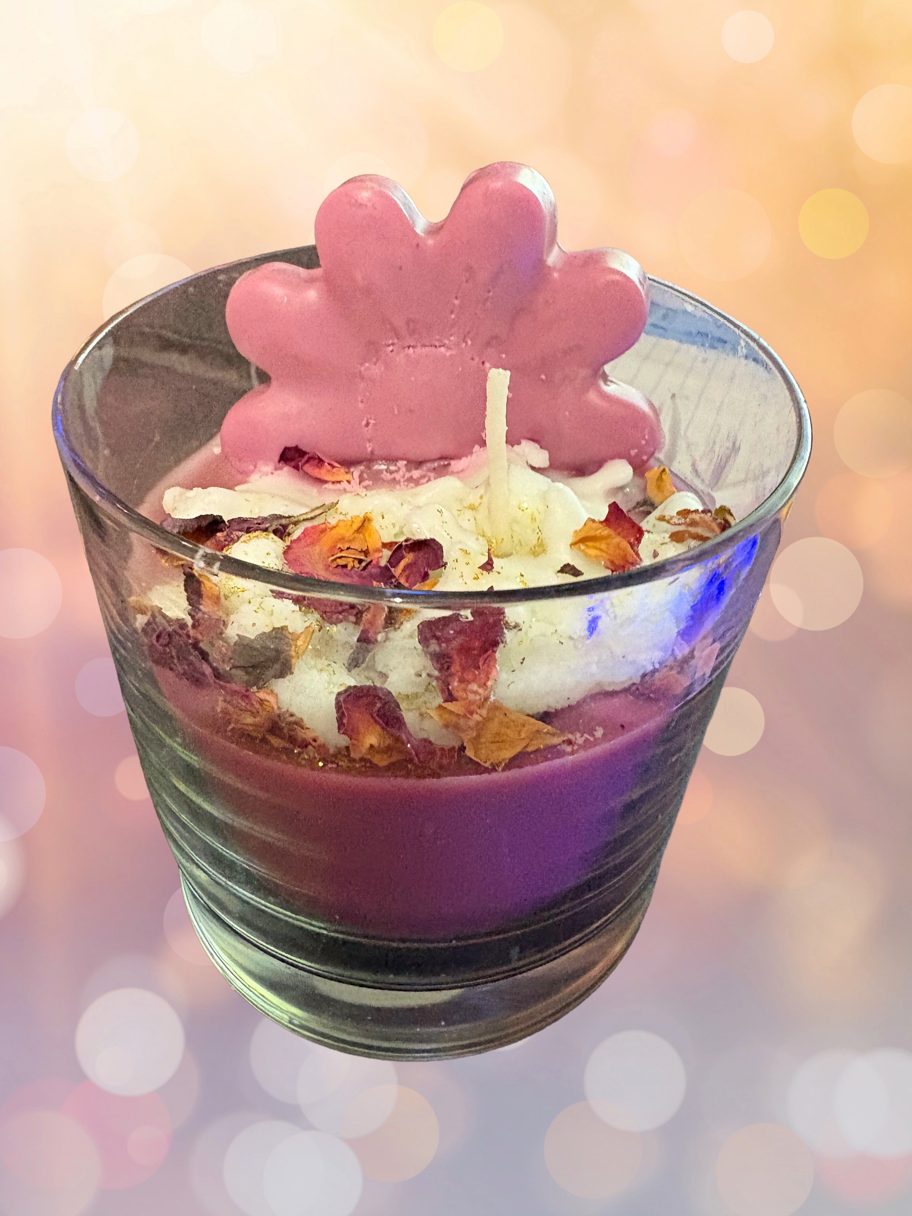 Black Raspberry/Vanilla Scented Flower Candle