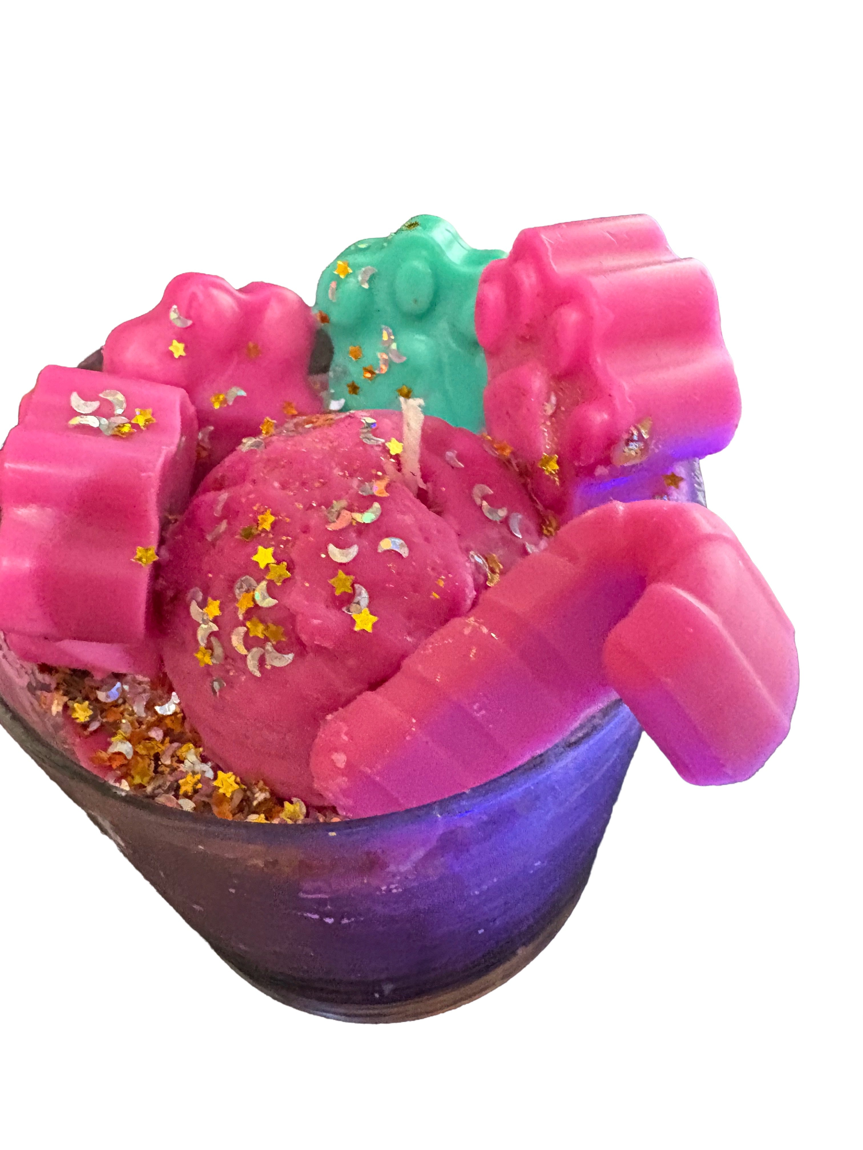 Pink Puppy Paws Dessert Candle ( Black Raspberry /Vanilla Scented)