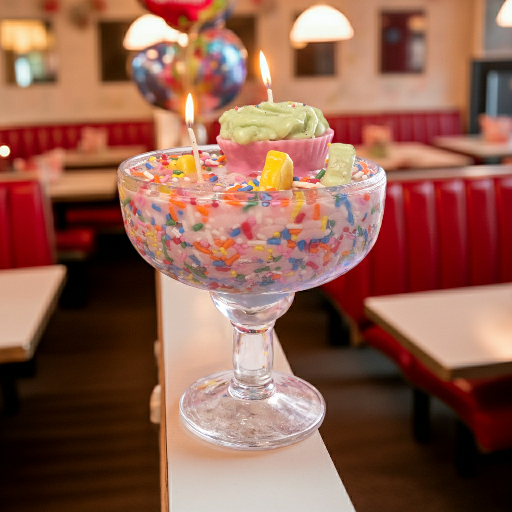 Confetti Cupcake Dessert Candle