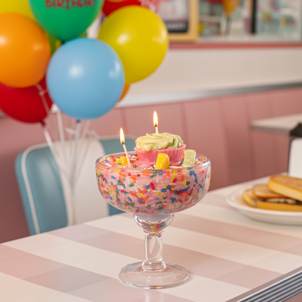 Confetti Cupcake Dessert Candle