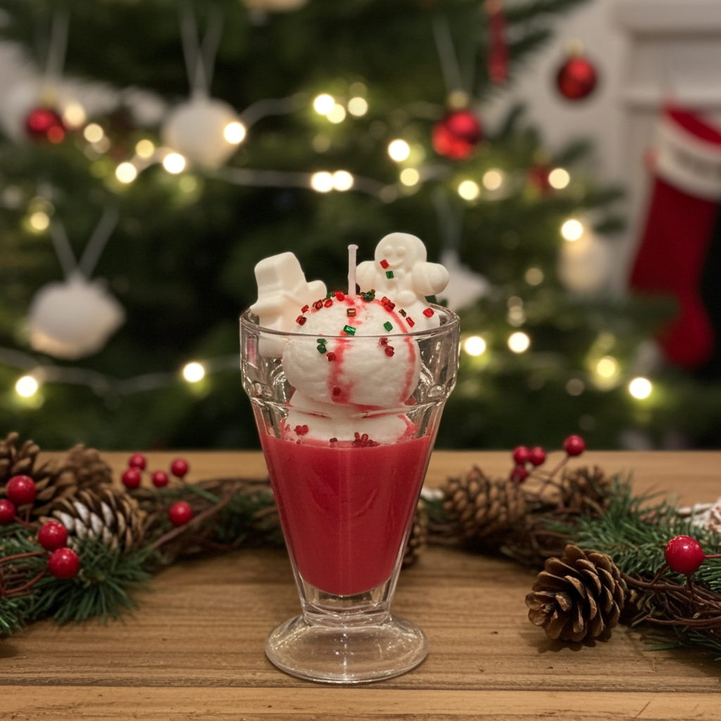 Christmas Ice Cream Sunday with Cinnamon fragrance.