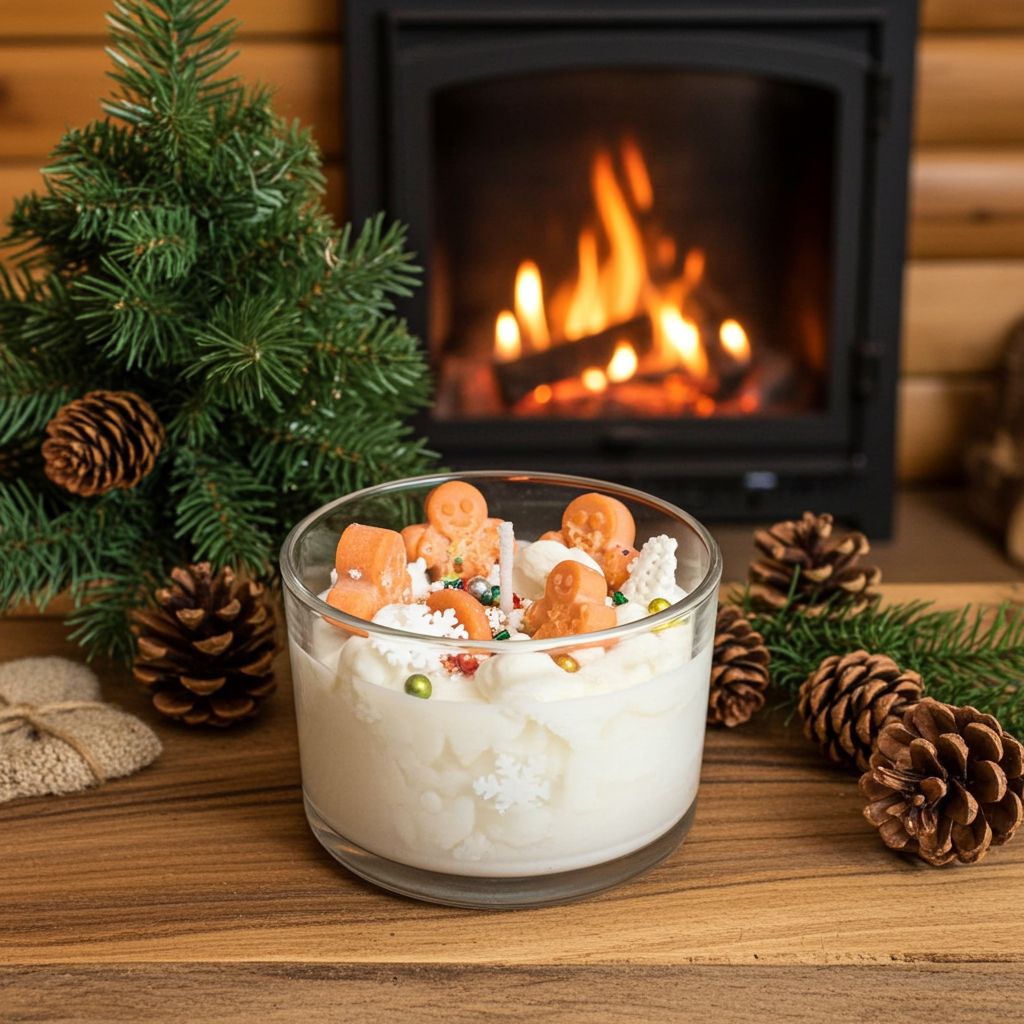 Gingerbread Goodness Christmas Dessert Candle