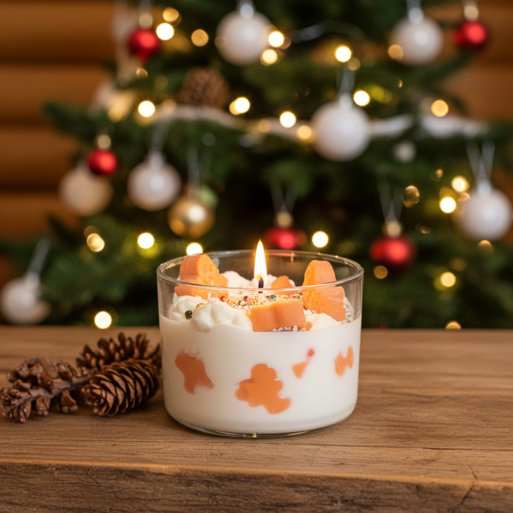 Gingerbread Goodness Christmas Dessert Candle