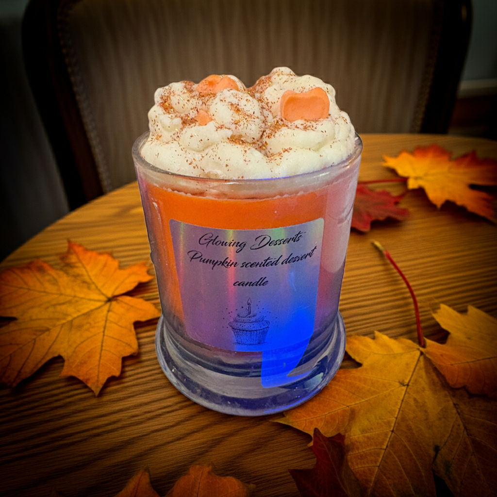 Hello Fall Pumpkin scented dessert candle