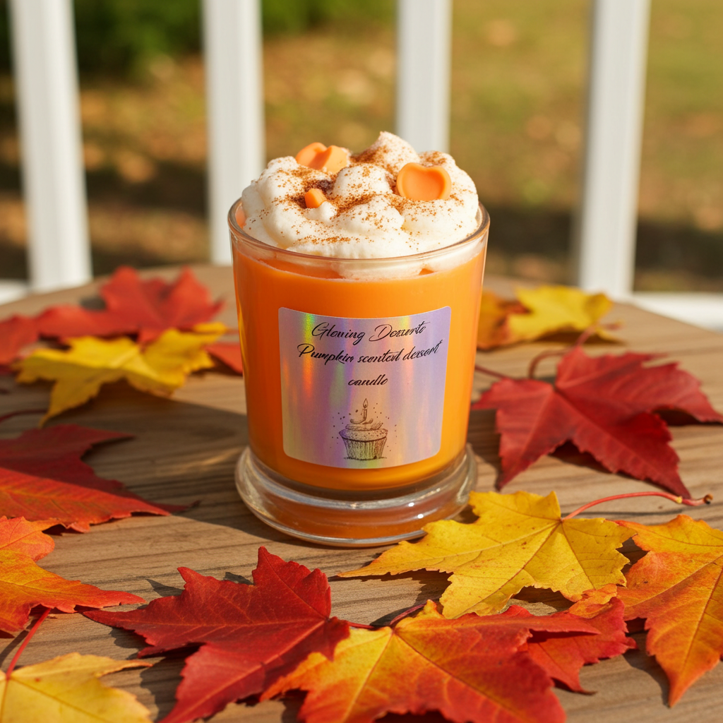 Hello Fall Pumpkin scented dessert candle