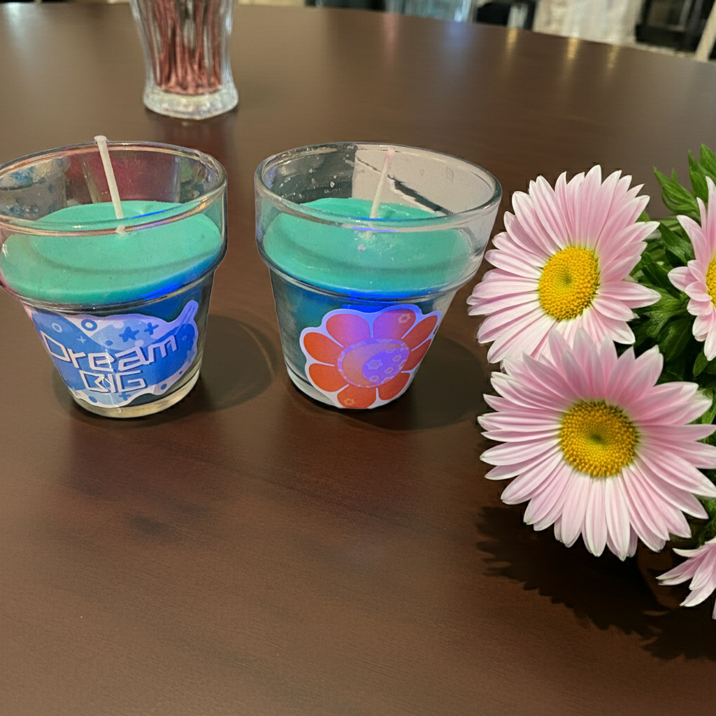 Positivity Cute Candles ( Cucumber Melon Scented)