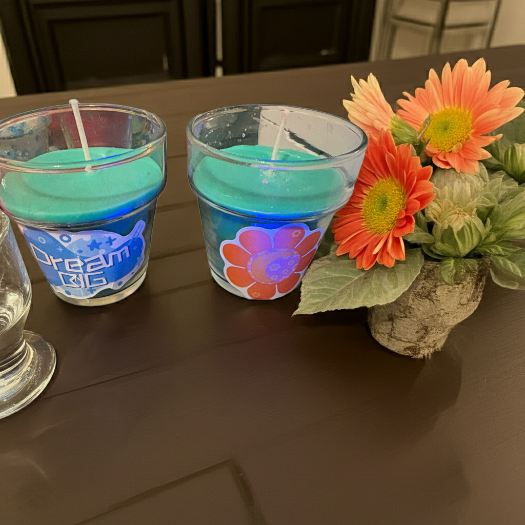 Positivity Cute Candles ( Cucumber Melon Scented)