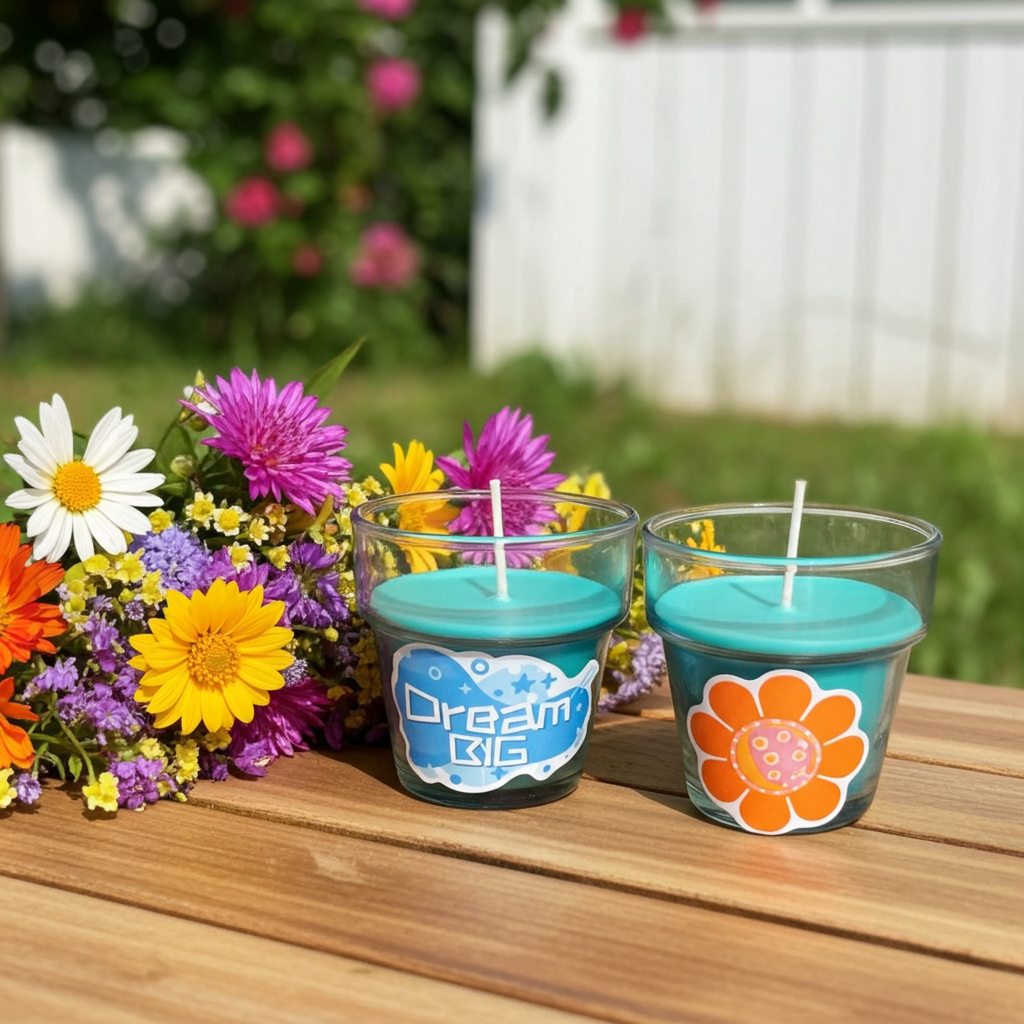 Positivity Cute Candles ( Cucumber Melon Scented)