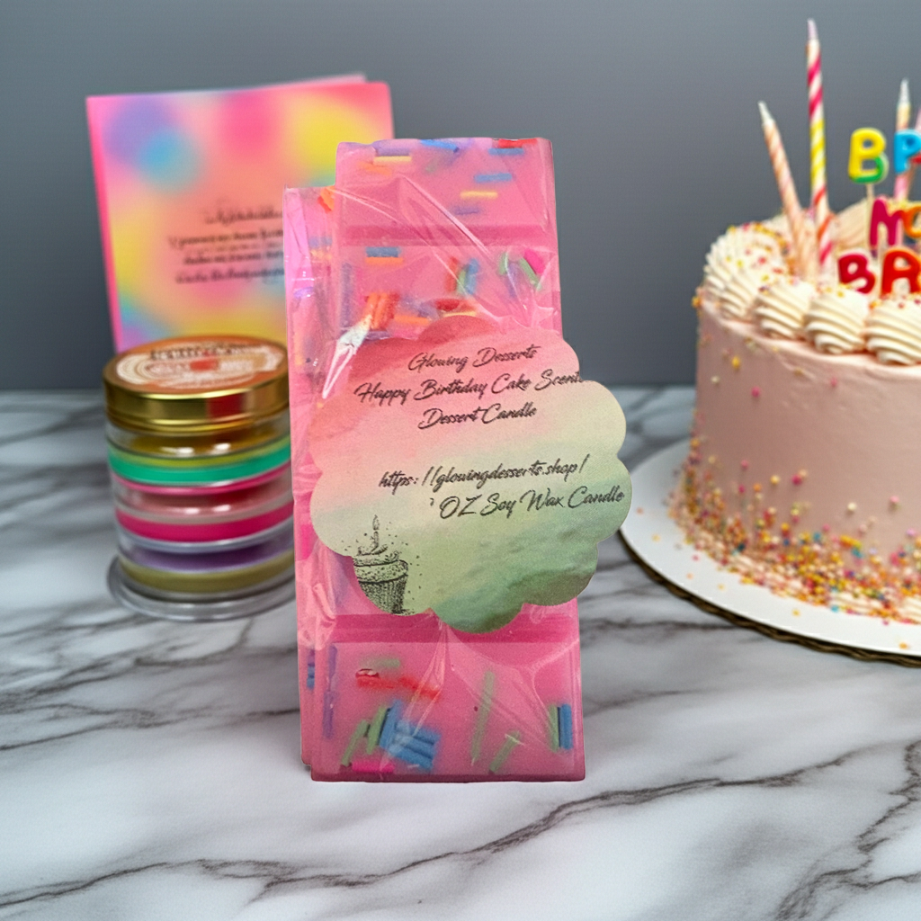 Happy Birthday Wax Melts Pink(Birthday Cake Scented)
