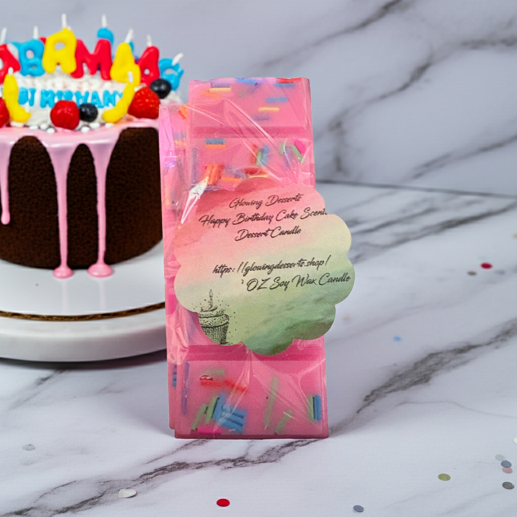 Happy Birthday Wax Melts Pink(Birthday Cake Scented)