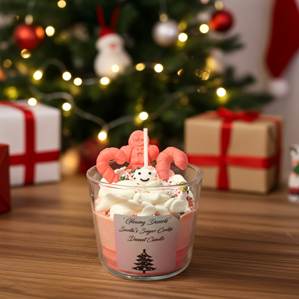 Santa's Sugar Cookie Dessert Candle