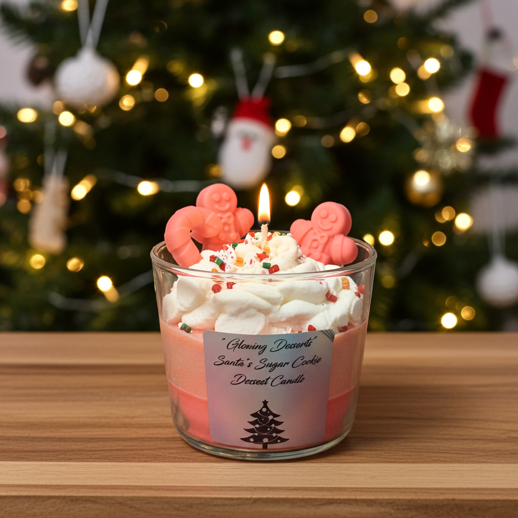 Santa's Sugar Cookie Dessert Candle