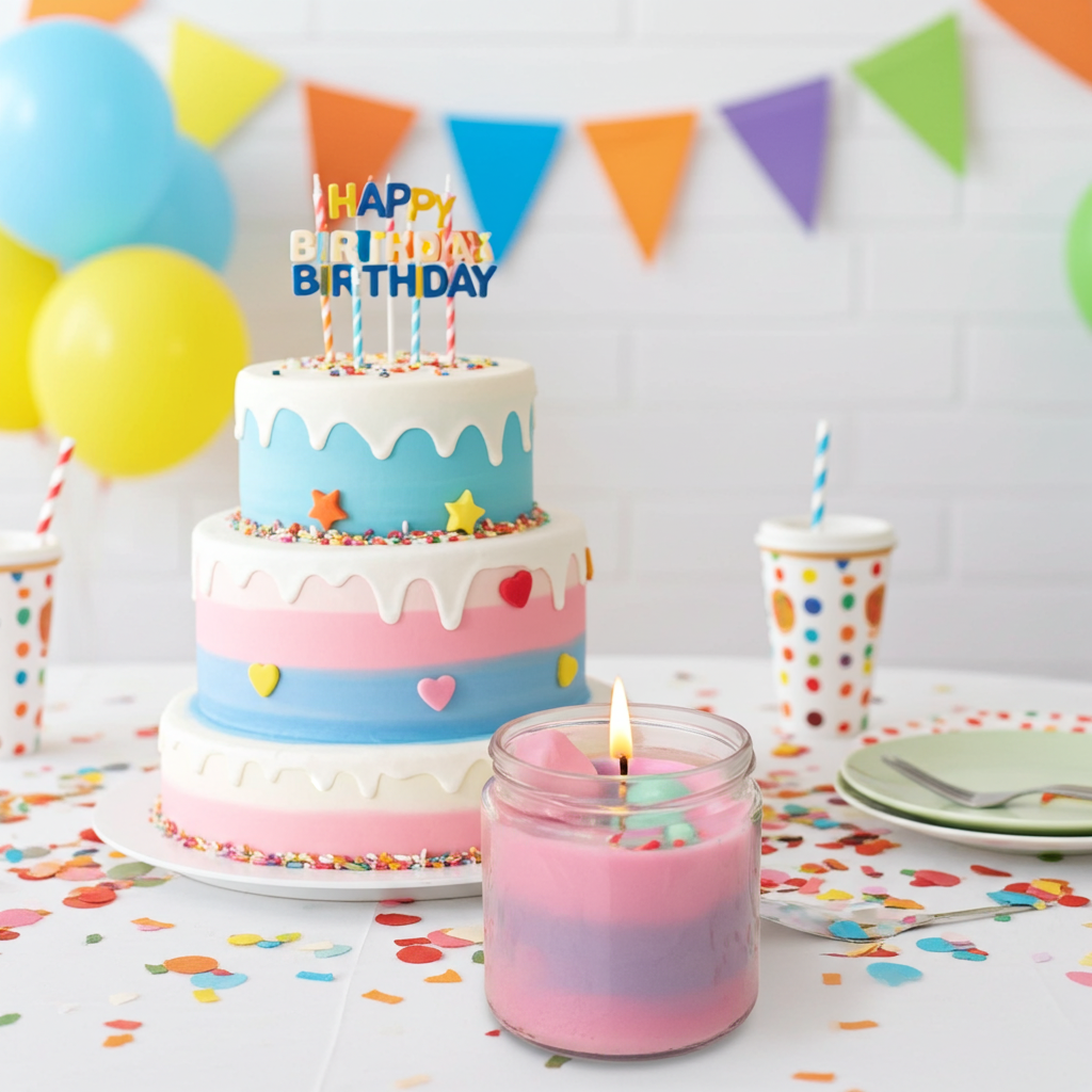 Pink Small Happy Birthday Dessert Candle