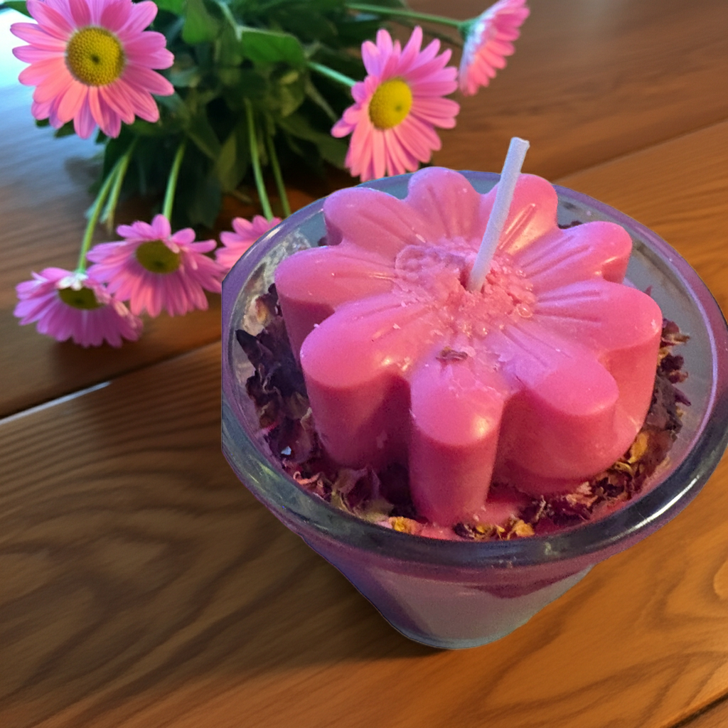 Rose Scented Flower Candle