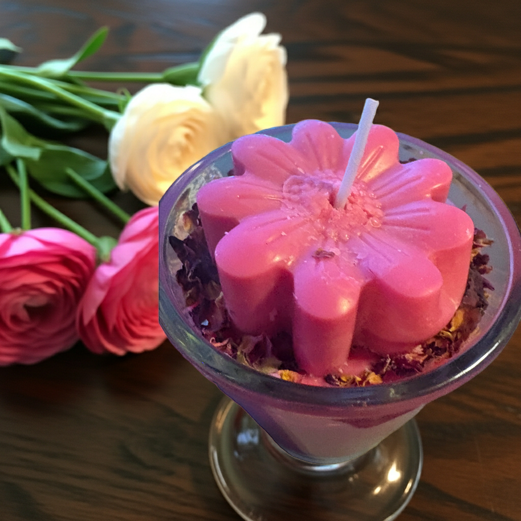 Rose Scented Flower Candle