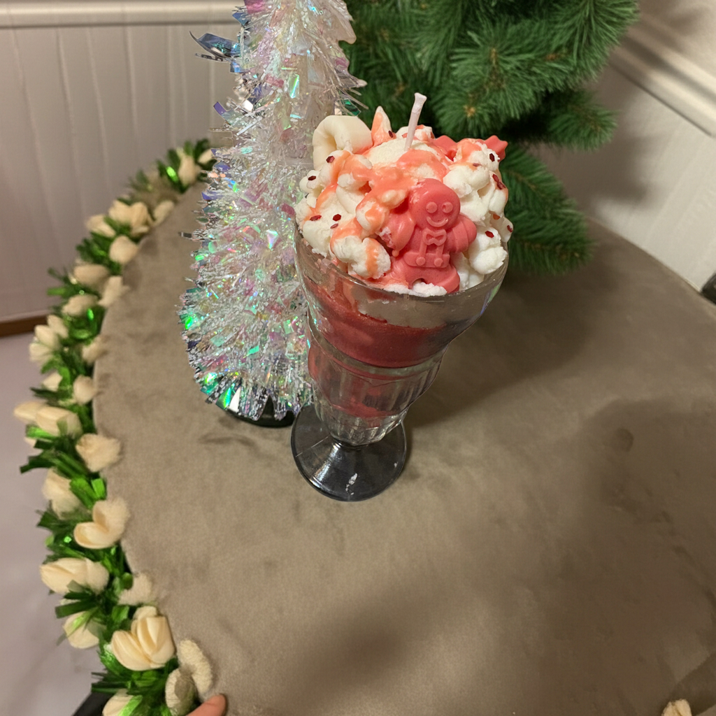 Christmas Cinnamon Sundae Dessert Candle