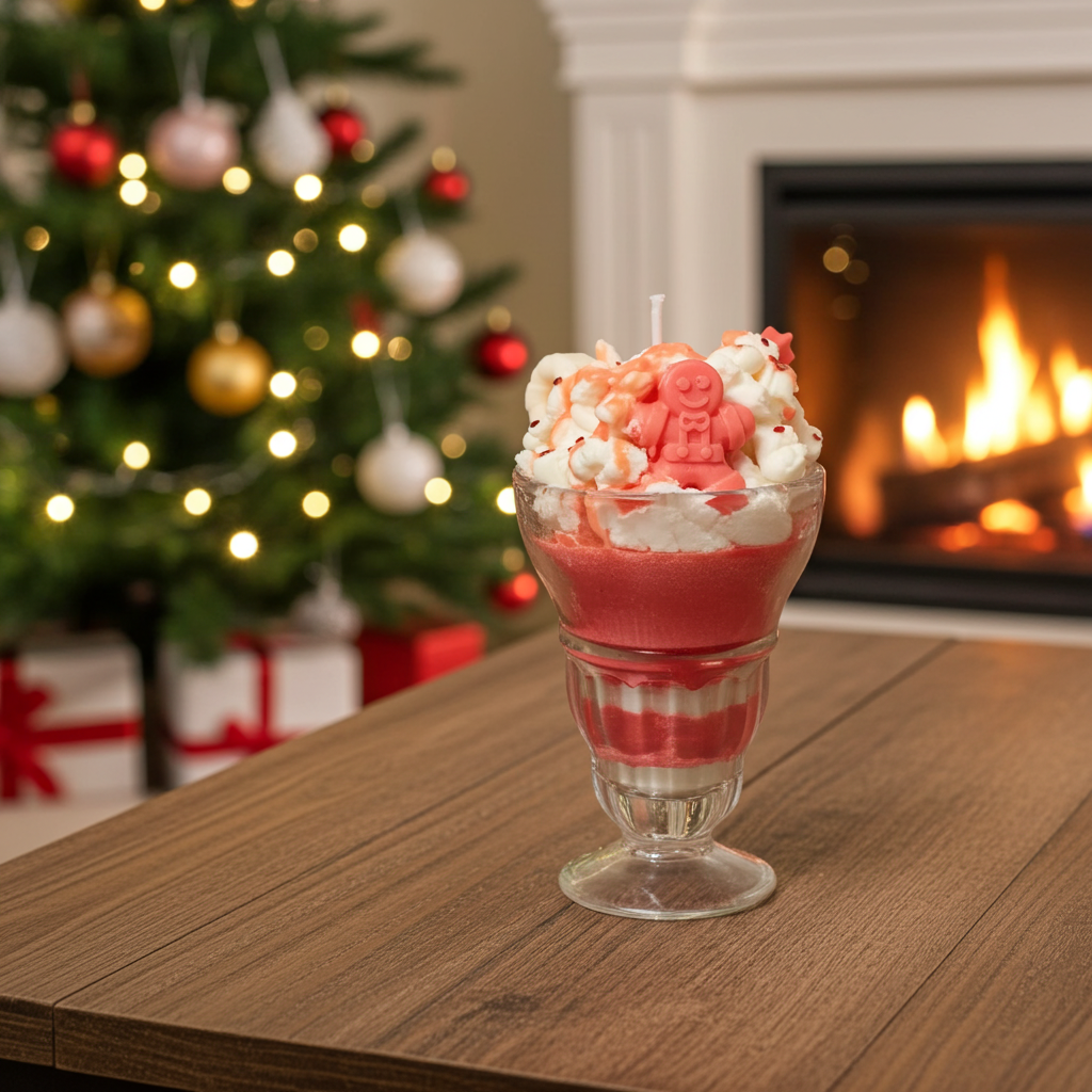 Christmas Cinnamon Sundae Dessert Candle
