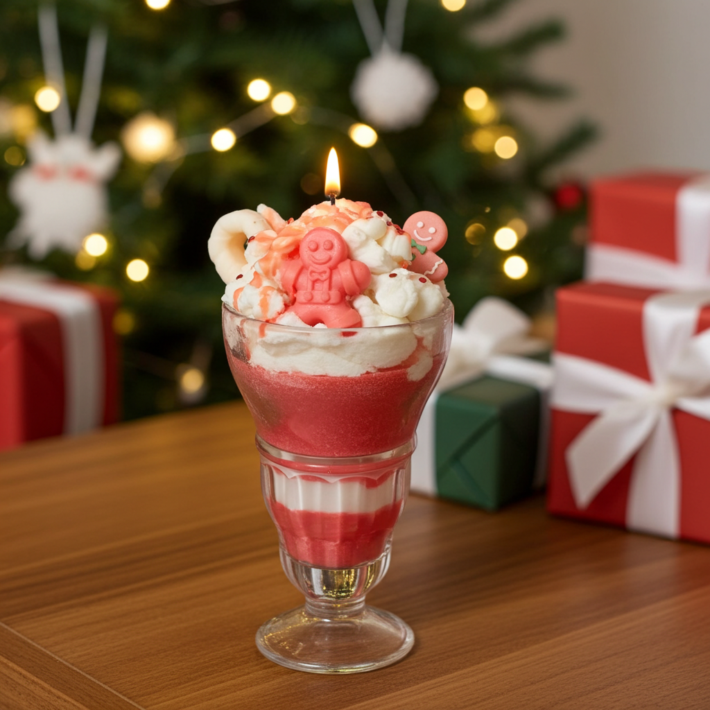 Christmas Cinnamon Sundae Dessert Candle